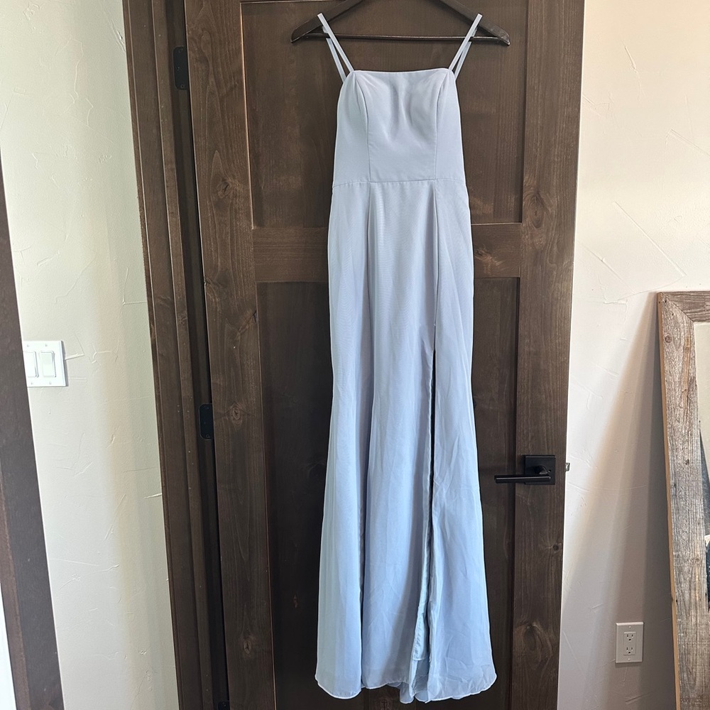 Azazie Light Blue Asymmetrical Dress